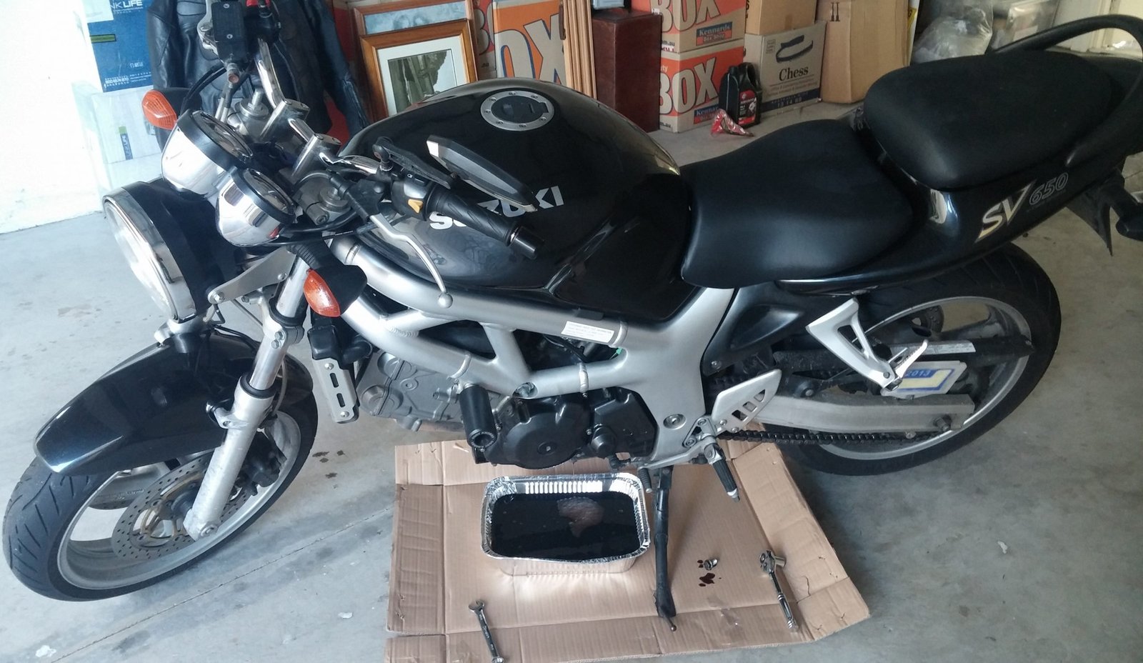 Oil change glory with the SV650